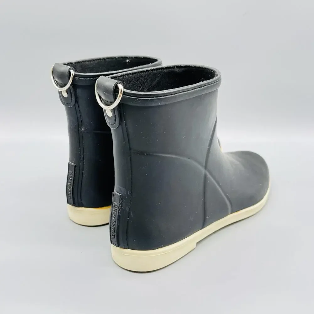 Alice + Whittles Boots Women 7 Black Rubber Ankle Rain Waterproof Madewell Shoes